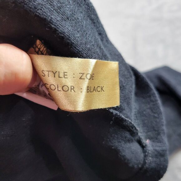 Rare Rabbit Sweater Women Size Medium Black Cotton Terry Cloth Collar Sweatshirt - Picture 8 of 11